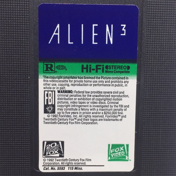 Alien 3 VHS Video Sigourney Weaver Science Fiction - Picture 7 of 9